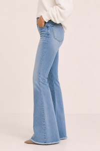 Damen-Jeans mit hoher Taille und ausgestelltem Bein – Greta