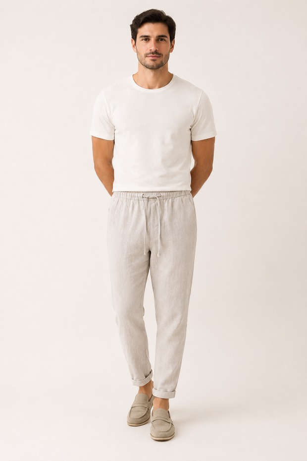 Leinenhose mit Gummibund für Herren - Falk
