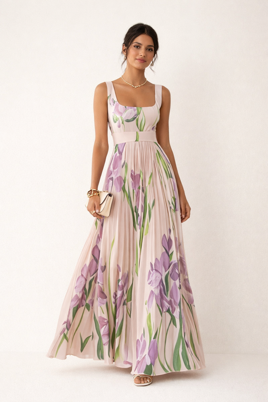 Langes geblümtes Sommerkleid für Frauen - Leonore