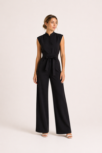 Eleganter Jumpsuit mit weitem Bein und Gürtel für Frauen - Marta
