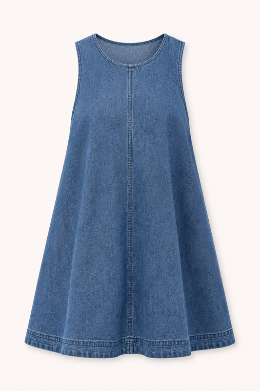 Kurzes, ärmelloses Jeanskleid für Frauen - Elske