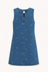 Kurzes ärmelloses Kleid aus Denim für Frauen - Leni