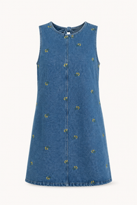 Kurzes ärmelloses Kleid aus Denim für Frauen - Leni