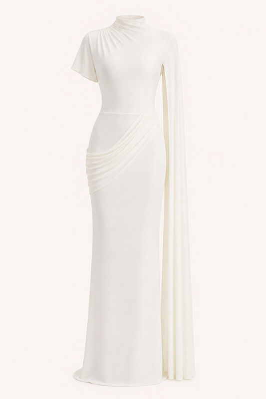 Langes Kleid für Frauen mit elegantem Rollkragen - Mirna