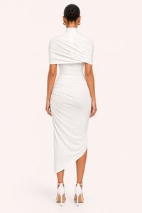 Damen Midikleid elegant Rollkragen Hochzeit Gast - Katja
