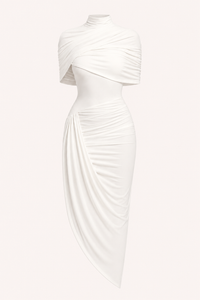 Damen Midikleid elegant Rollkragen Hochzeit Gast - Katja