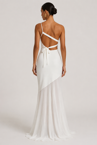 Elegantes, einseitiges langes Kleid für Hochzeitsgäste – Birgit