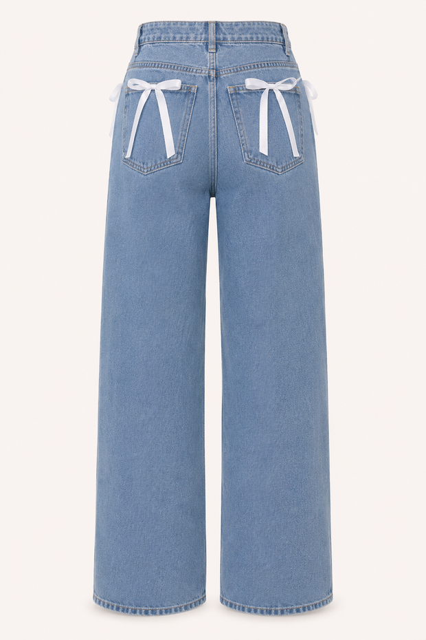 Damenjeans mit hoher Leibhöhe und geradem Bein, lässiger Stil – Lena