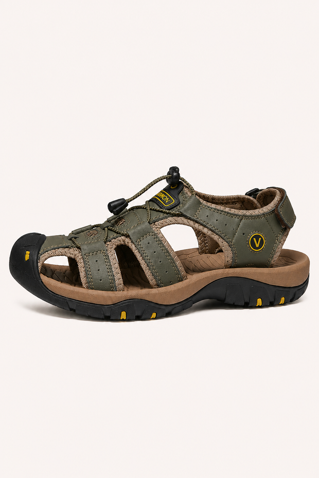 Trekking-Sandalen für Herren mit verstärkter Zehenkappe und verstellbarem Schnürsenkel – Viktor
