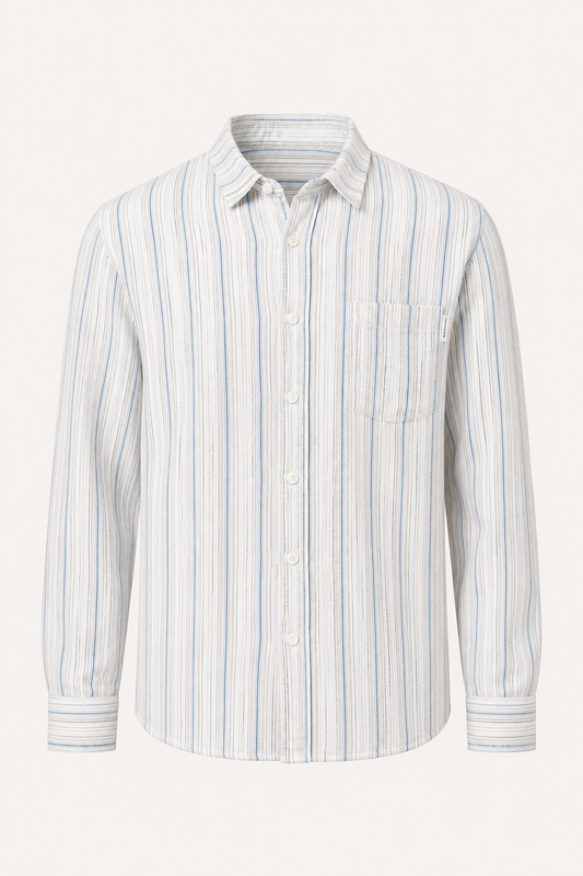 Herren Sommer casual smart casual vertikal gestreiftes Hemd - Ralf
