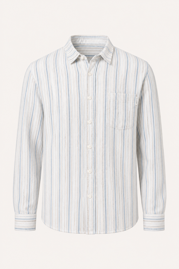 Herren Sommer casual smart casual vertikal gestreiftes Hemd - Ralf