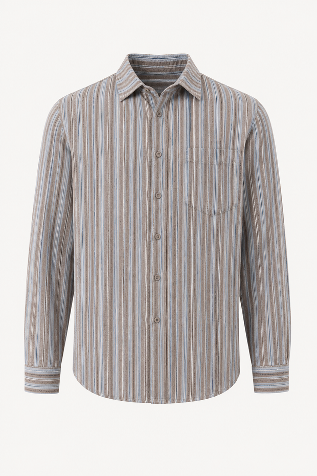 Herren Sommer casual smart casual vertikal gestreiftes Hemd - Ralf