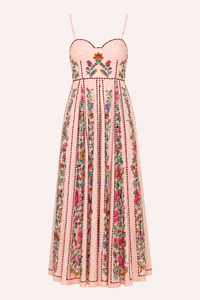 Langes trägerloses Sommerkleid mit Blumendruck - Nadine