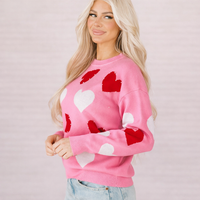 Damen Strickpullover mit Herzmotiv - Mairit