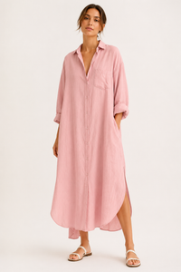 Langes Hemdblusenkleid für Frauen - Shanik