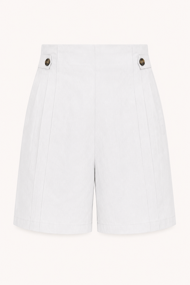 Hochgeschlossene Damen-Shorts mit seitlichen Knöpfen - Maren