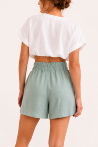 Damen-Shorts mit weitem Bein und elastischer Taille - Klara