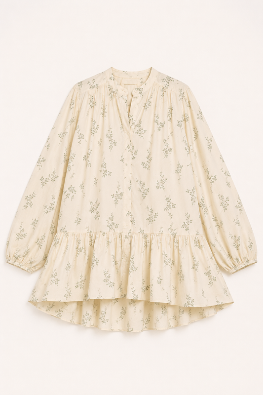 Kurzes Kleid mit Blumenmuster und langen Ärmeln für Frauen - Amelie