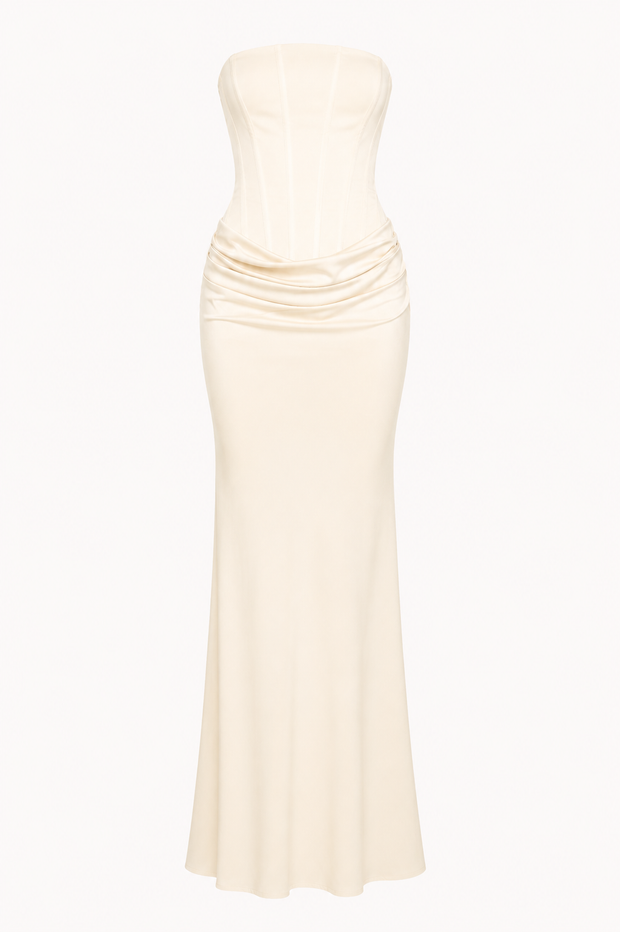 Elegantes langes Kleid für Frauen mit schmaler Passform - Leni