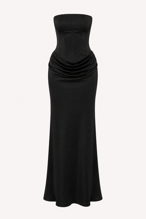 Elegantes langes Kleid für Frauen mit schmaler Passform - Leni