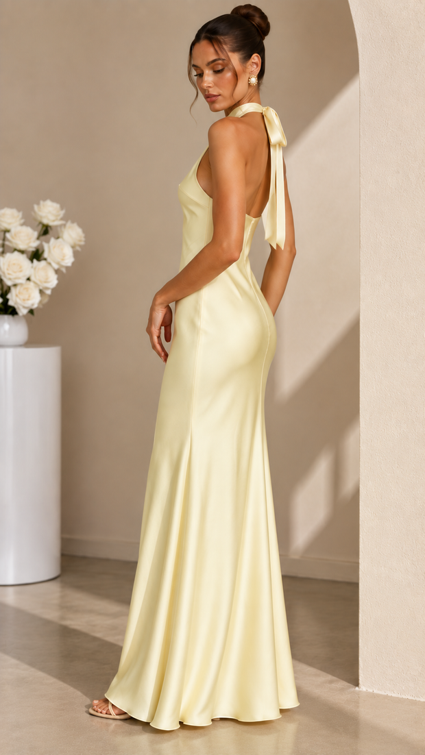 Langes Halter-Partykleid für Damen – Marce