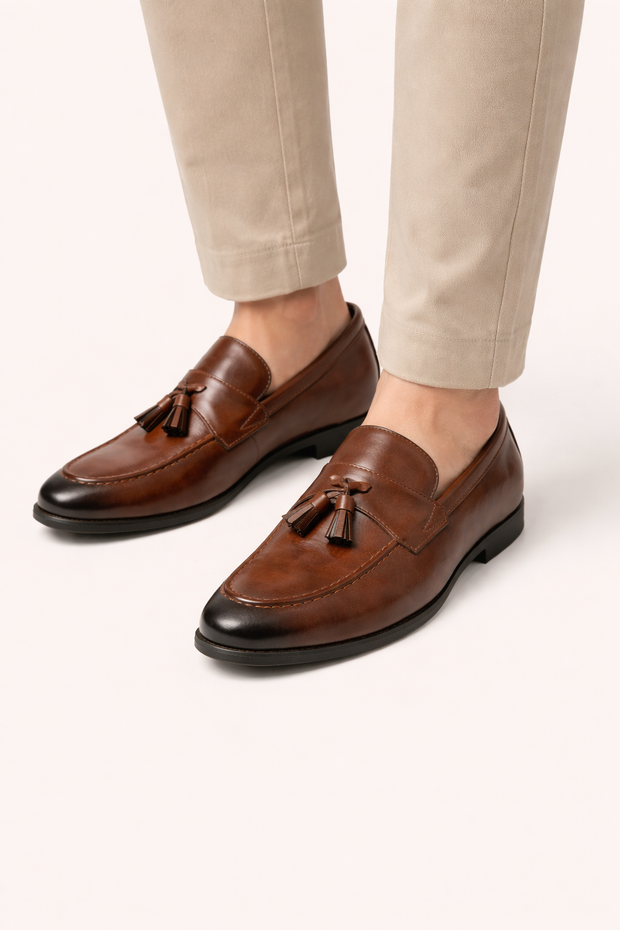 Herren Leder Mokassin Schuhe klassische Verarbeitung Quasten elegant formal - Draven