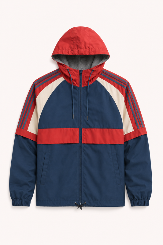 Sportliche Herrenjacke mit Kapuze und Windschutz – Adriano