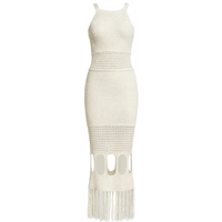 Langes durchbrochenes Strickkleid mit Neckholder - Selinne