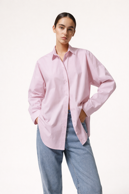 Oversize Damenbluse mit langen Ärmeln und geradem Schnitt - Livia