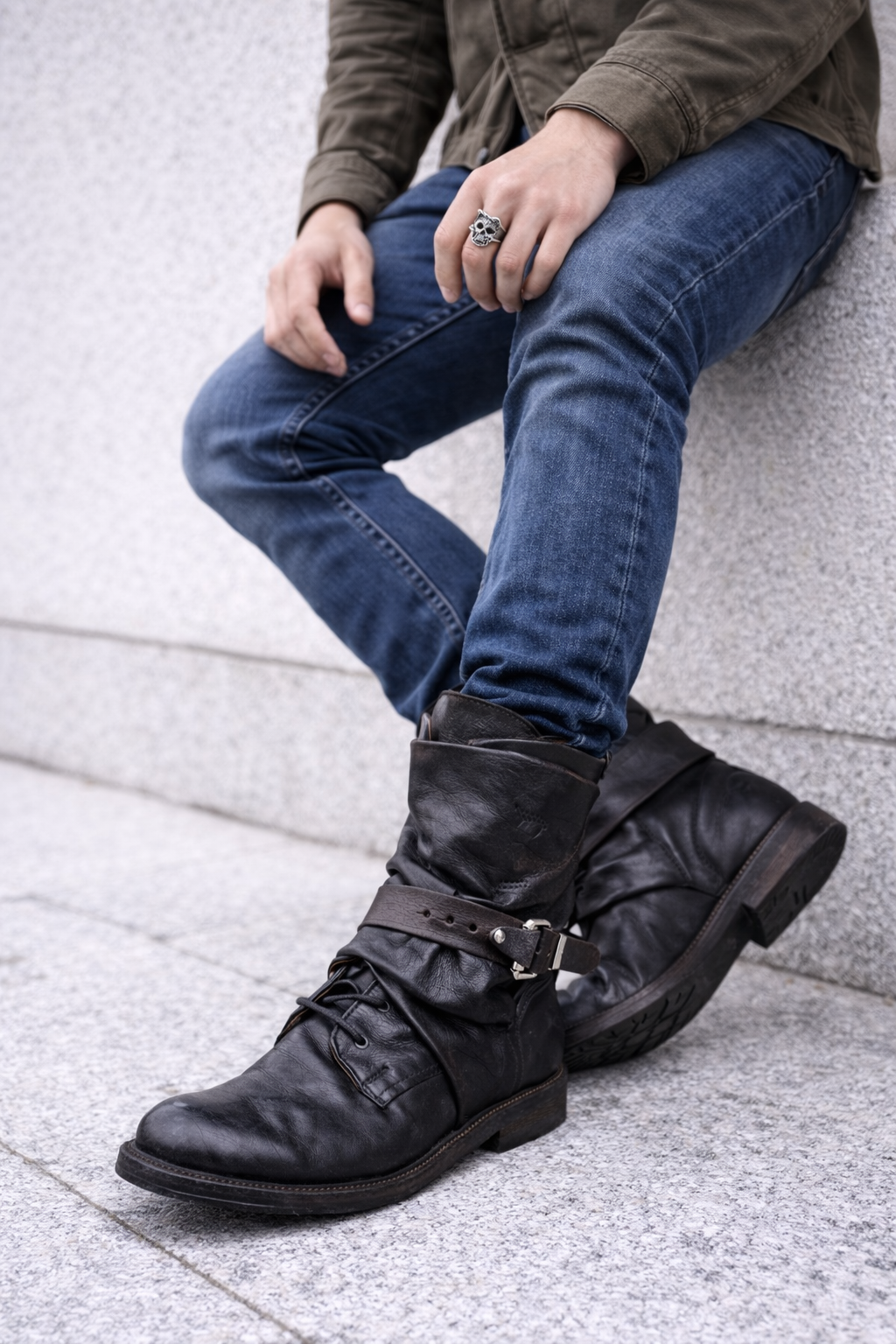 Herren-Stiefeletten aus Leder - Kryvon