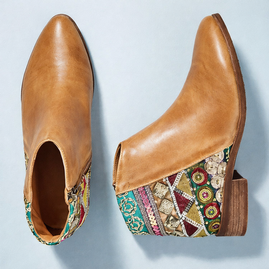 Niedrige Damenstiefel aus mattem Wildleder - Kaira