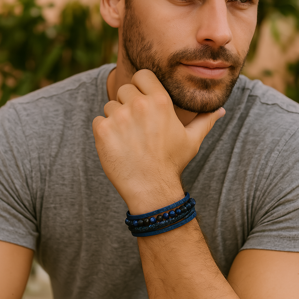 Elite Vintage Luxuslederarmband Aus Echtem Leder Stilvolles Herrenarmband Vielseitiges Schmuckstück Für Alltagsoutfits