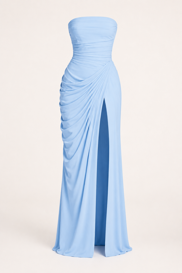 Damen langes Kleid elegantes Event Kleid slim fit Seitenschlitz - Ottilie