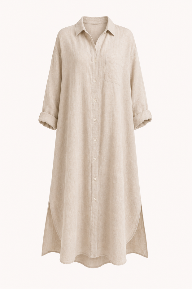 Langes Hemdblusenkleid für Frauen - Shanik