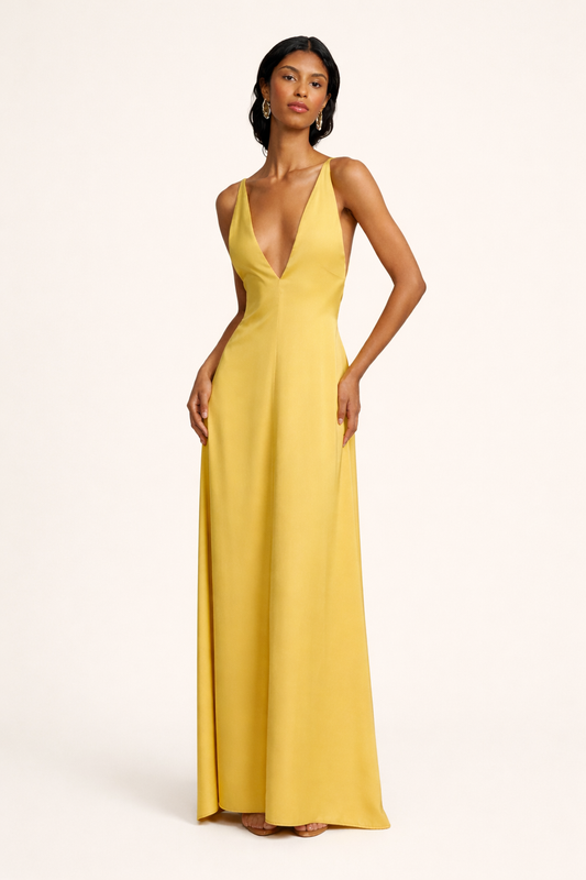 Tief ausgeschnittenes Maxikleid für Frauen - Bennet