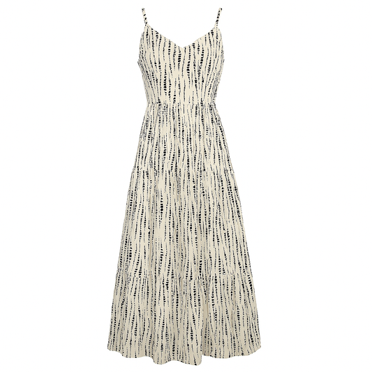 Midikleid mit dünnen Trägern und Druck - Noelia