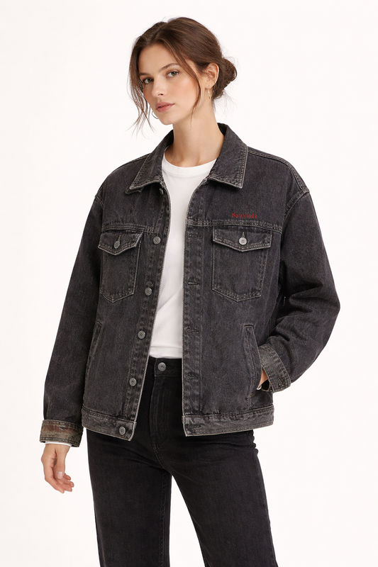 Klassische Jeansjacke mit Knopfleiste für Damen - Hildegard