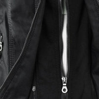 Elegante Biker-Lederjacke mit Kapuze