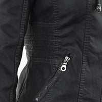 Elegante Biker-Lederjacke mit Kapuze