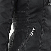 Wetterfeste Lederjacke mit Kapuze
