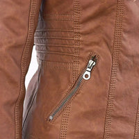 Elegante Biker-Lederjacke mit Kapuze