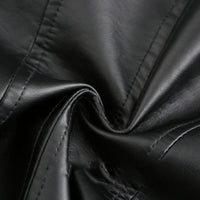 Elegante Lederjacke mit Rundhalsausschnitt und Knopfverschluss