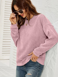 DIANA - Sweatshirt mit Kord-Rundhalsausschnitt