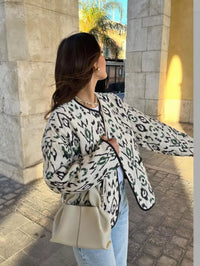 Steppjacke mit geometrischem Muster und lockerer Passform
