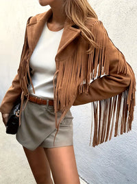 Wildlederjacke mit Fransen