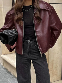 Vegane Jacke mit Ledereffekt für Damen im Premium-Stil - Maelle