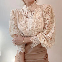 Langärmelige Damenbluse aus Spitze - Elisabetta