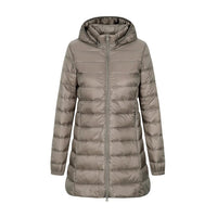 Lange Steppjacke mit Kapuze für Damen - Yvette