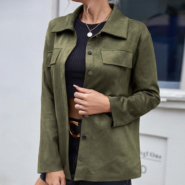 Damenjacke aus Wildleder mit Knöpfen - Valay