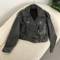 Elegante Lederjacke für den Frühling